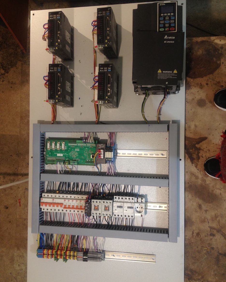CNC Router with ATC Automation – Electrical panel with Delta inverter and Radonix controller (2019)